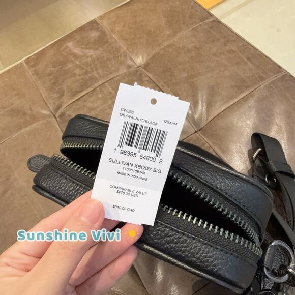 NWT COACH CW388 Sullivan Crossbody In Signature Canvas & Leather Walnut Black - Picture 5 of 7